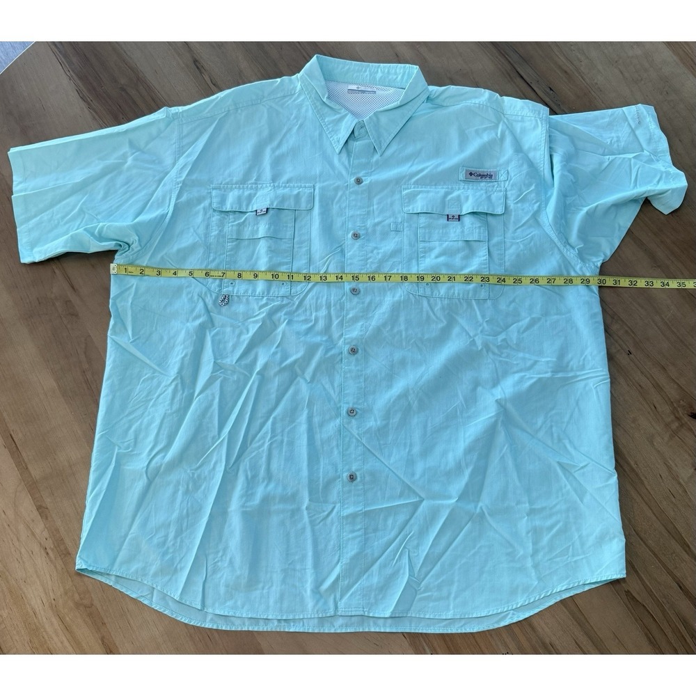 Columbia Fishing Shirt Mens 3XL/3XT PFG Short Sleeve Omni-Shade Mint Green Tee - Picture 14 of 14